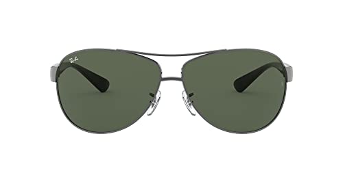 Ray-Ban Men's RB3386 Aviator Sunglasses, Gunmetal/Dark Green, 67 mm