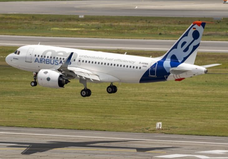 Airbus A319neo 50th years anniversary formation flight landing