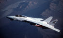 An air to air left side view of a Fighter Squadron 124 VF 124 F 14D Tomcat .