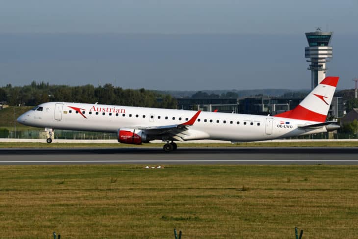 Austrian Airlines Embraer ERJ 195 200LR OE LWO