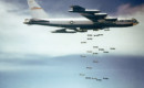 Boeing B 52 dropping bombs.