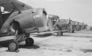 Curtiss SBC Helldiver dive bombers used for training at the U.S. Navy Naval Air Station Corpus Christi in August 1942.