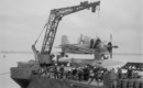 Curtiss SC Seahawk floatplane on catapult aboard USS Birmingham.