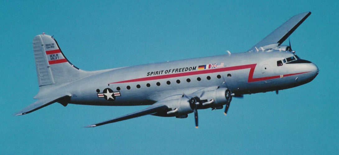 Douglas C 54 Skymaster used in the Berlin Airlift.