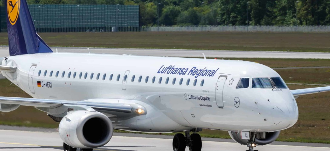 Embraer 190 Lufthansa Reginal at Frankfurt AIrport Germany