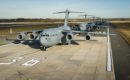 Line of U.S. Air Force C 17 Globemaster III .