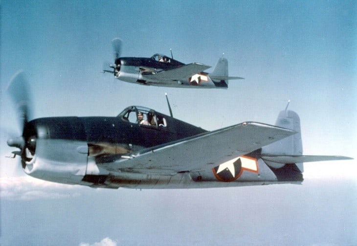 Two U.S. Navy Grumman F6F 3 Hellcats