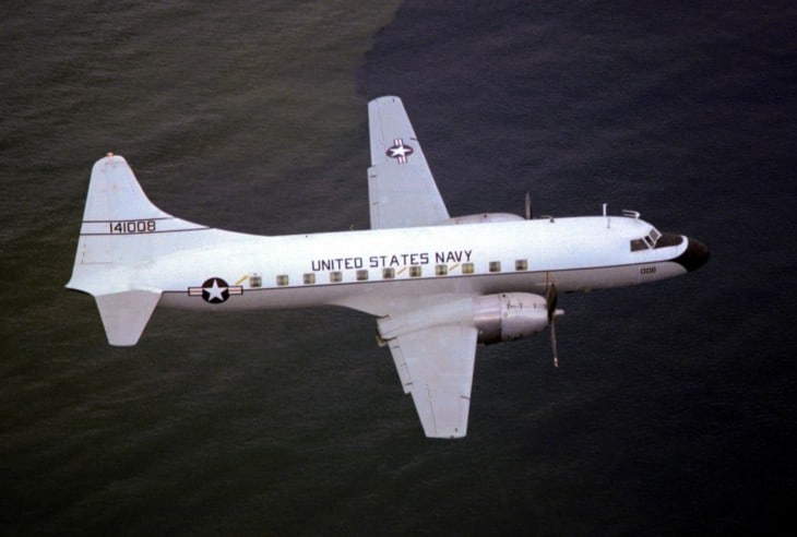 U.S. Naval Air Reserve Convair C 131F Samaritan in flight