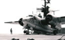 US Navy COD Grumman C 1 Trader aboard USS Coral Sea.